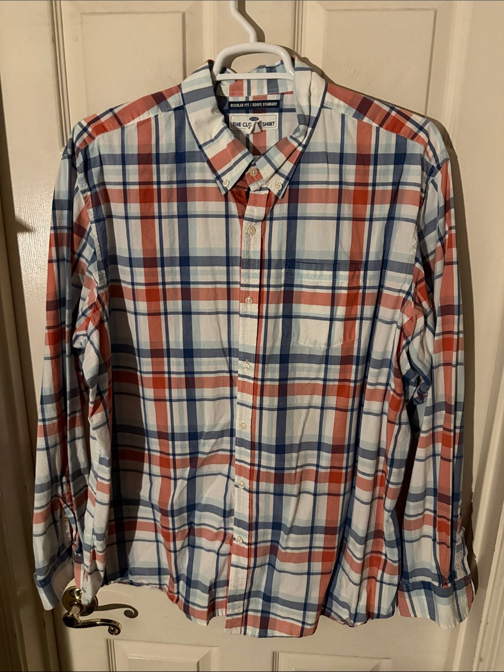 Old Navy Men's Plaid Button-Down Shirt in Pink, Blue & White